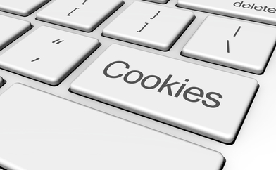 cookies zobrazené na klávesnici